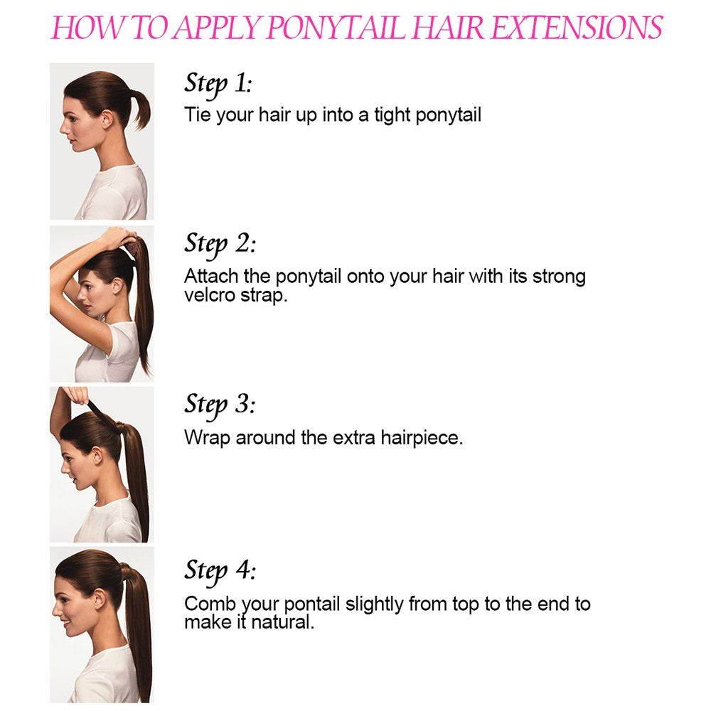 SEGO Ponytail Clip in Pferdeschwanz Extension Haarteil Haarverlängerung Zopf Hair Piece Glatt wie Ec