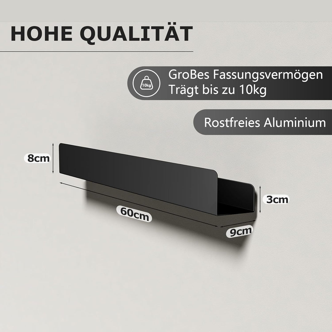 REKITA Duschablage ohne Bohren, Badezimmer Organizer 60 cm, Duschablage Edelstahl mit 5 Abnehmbaren