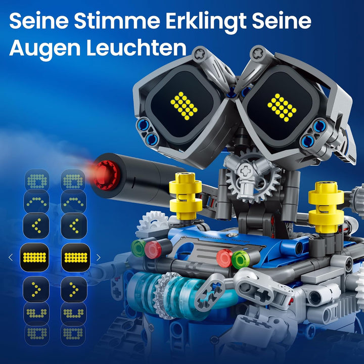 Sillbird Technik Roboter Kinder Bauspielzeug, 5-in-1 RC Technic Programmierbares Roboticset, Wall Ro