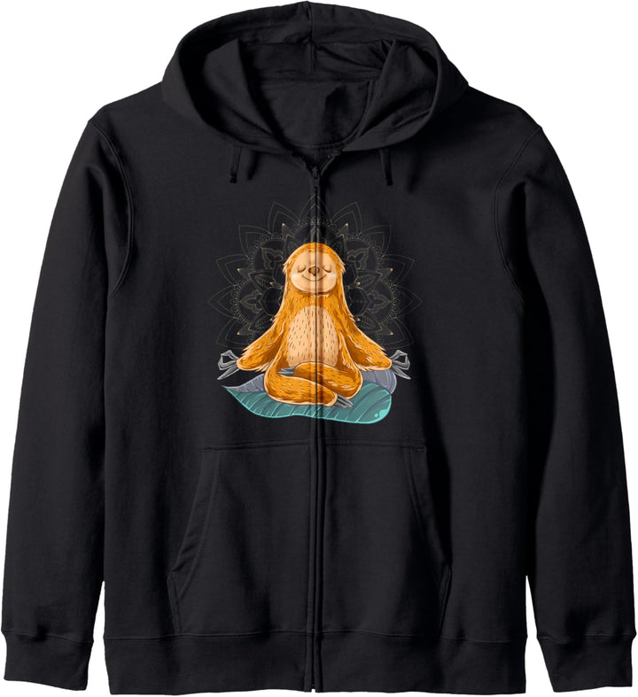 Faultier Sloth Just slow down Meditation Yoga Design Kapuzenjacke