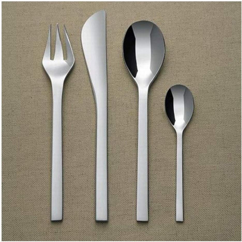Alessi Colombina Besteckgarnitur: 6 Tafellöffel, 6 Tafelgabel, 6 Tafelmesser, 6 Kaffeelöffel, Edelst