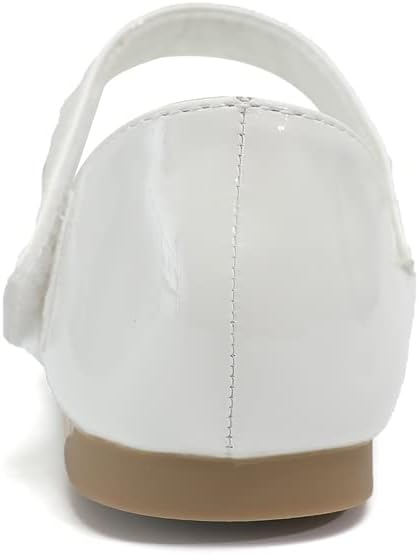 DADAWEN Mädchen Mary Jane Halbschuhe Prinzessin Ballerinas 21 EU Weiss, 21 EU Weiss