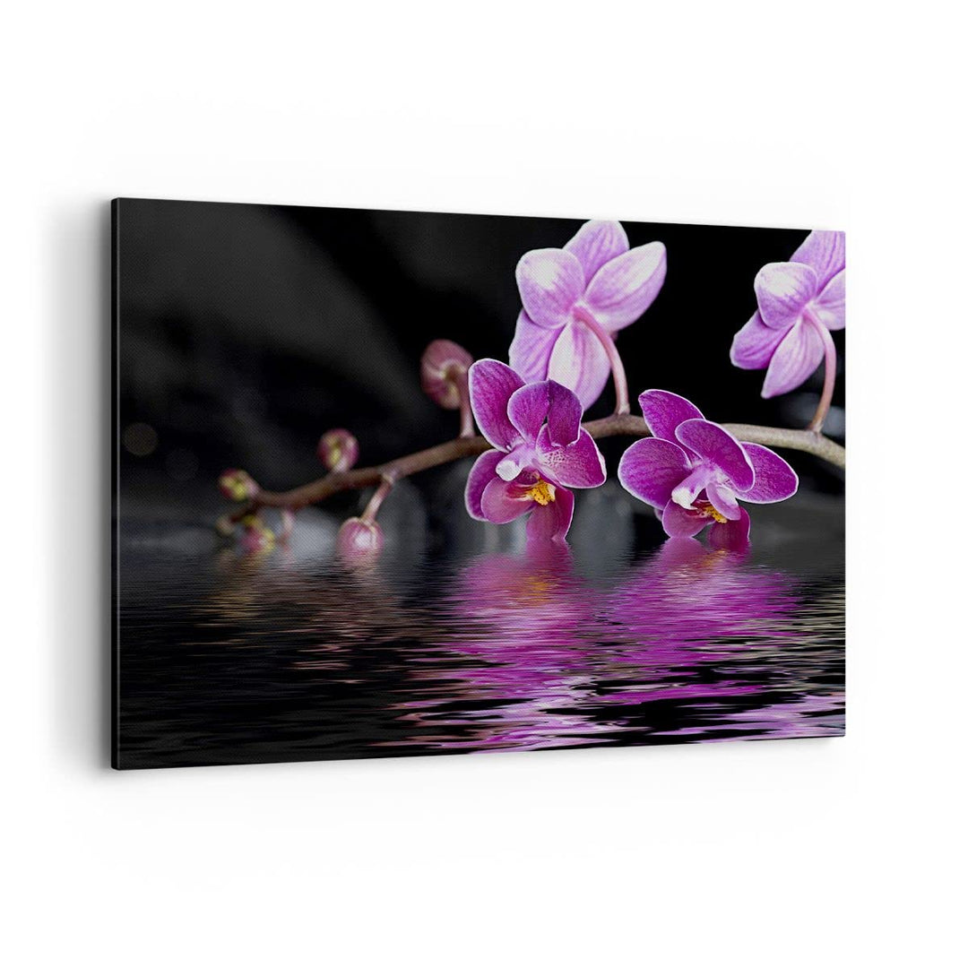 Bilder auf Leinwand 100x70cm Leinwandbild Asien exotisch orchidee blume Gross Wanddeko Bild Schlafzi