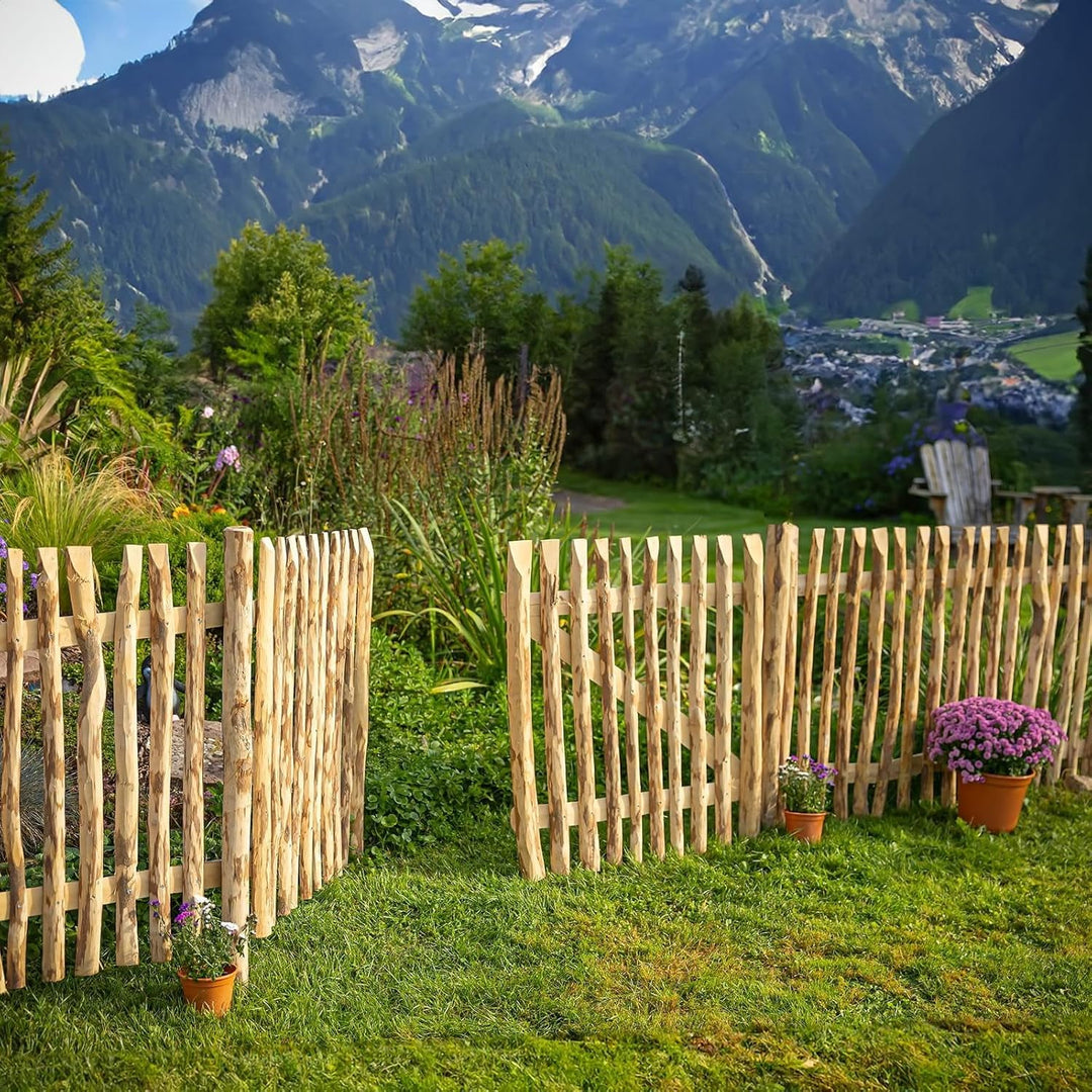 BooGardi Zaunelement Haselnuss · 144 Grössen · 50 x 90 cm (3-4 cm) · Staketenzaun Bausatz für Latten