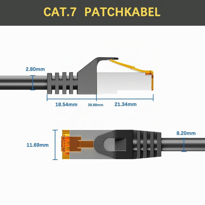 iwillink 10x 2M Patchkabel CAT 7, Lan Kabel CAT 7 Kurz(10Gbps, S/FTP PIMF Schirmung, Kupfer), Kompat