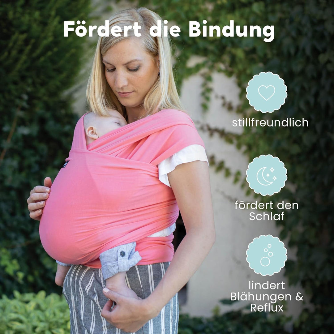 CuddleBug Tragetuch Baby Neugeborene - Elastisches Babytrage Neugeborene ab Geburt & Kleinkinder bis