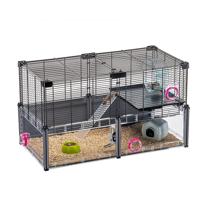 FERPLAST - Grosser Hamsterkäfig - Mauskäfig & Hamsterhaus - Metallgitter - mit Zubehör - Modular - M