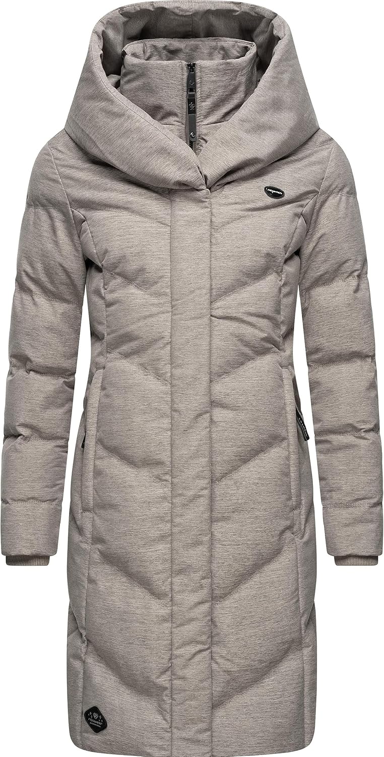 Ragwear Damen warmer Wintermantel Steppmantel wasserdicht mit Kapuze Natalka Melange XS-6XL 3XL Bone