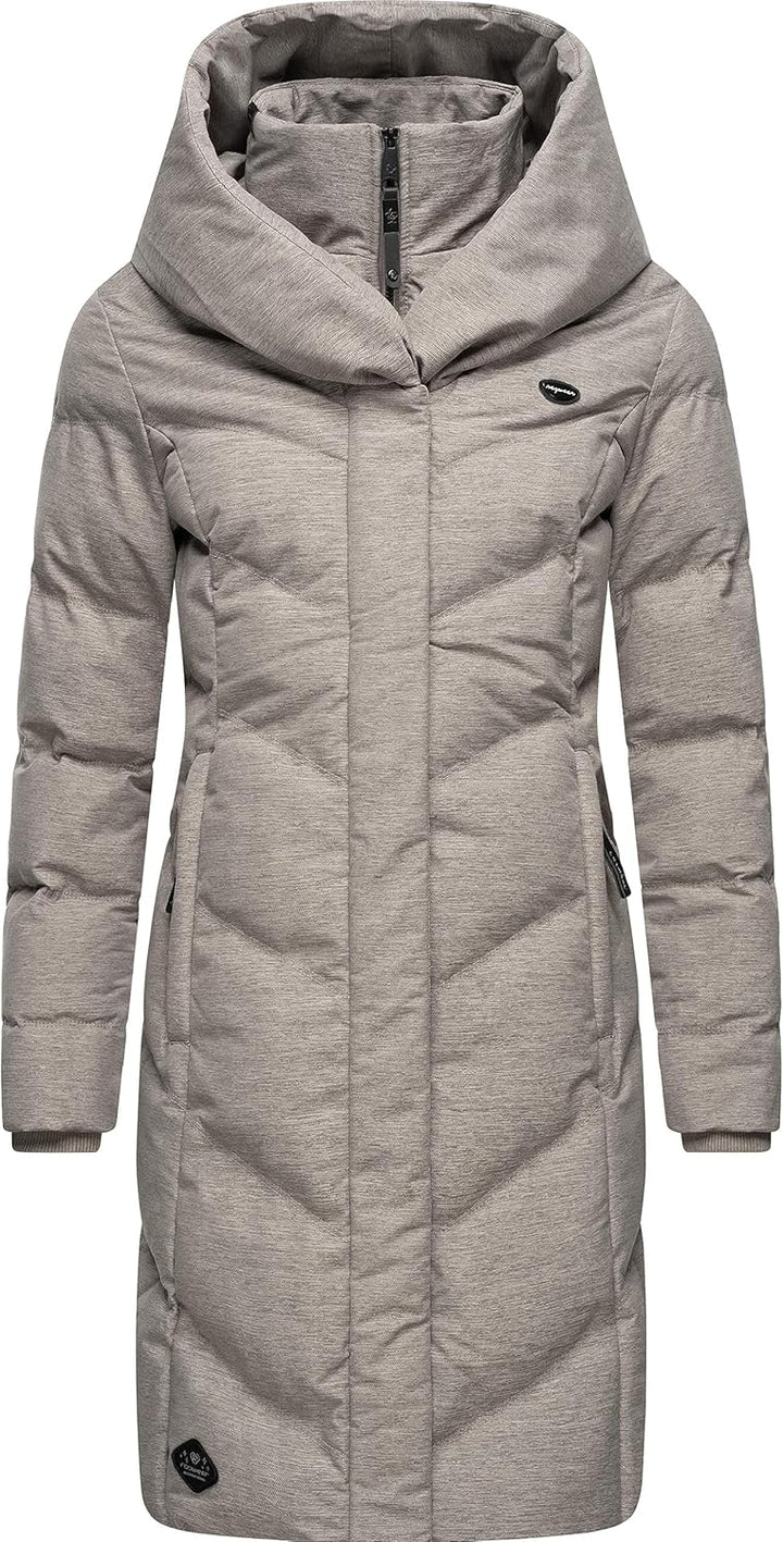 Ragwear Damen warmer Wintermantel Steppmantel wasserdicht mit Kapuze Natalka Melange XS-6XL 3XL Bone