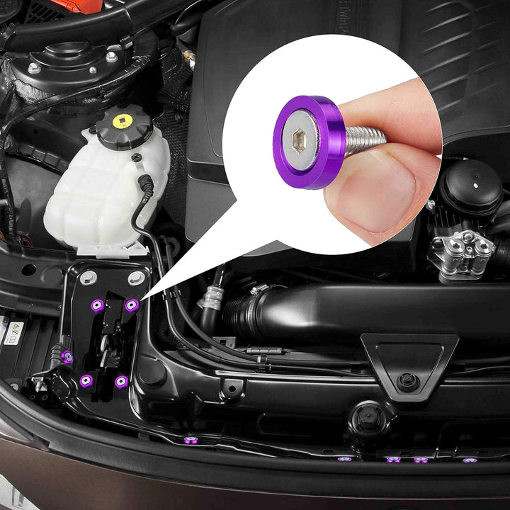 Enmoo 20 Stück Billet Aluminium Kotflügel Stossstange Unterlegscheibenbolzen Motor Bay Dress Up Fast