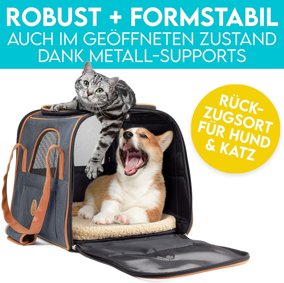 HUND IST KÖNIG® Hundetasche Katzentasche bis 6,5kg - robust & formstabil | Hochwertige Hundetragetas