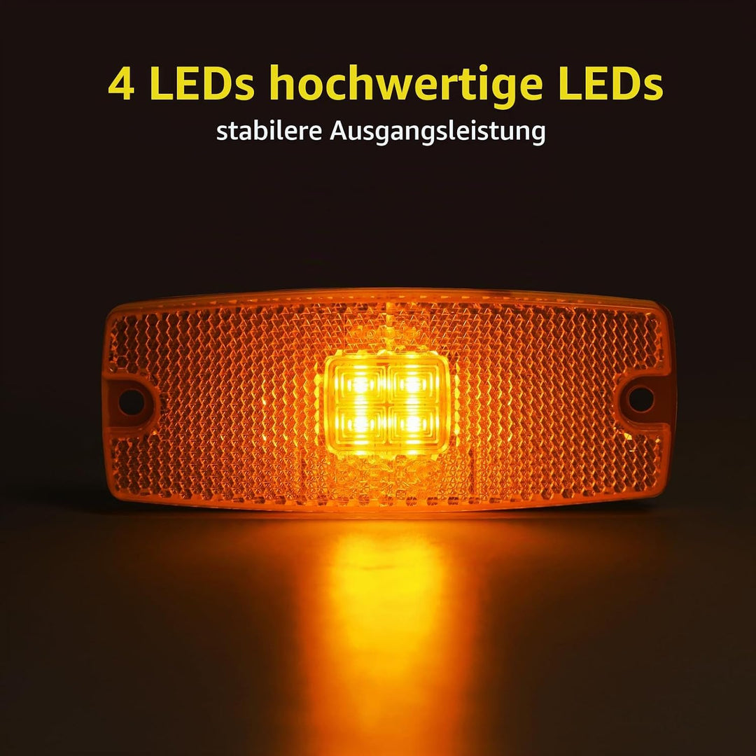 Qiping 4 Pack Begrenzungsleuchte Orange 12V 24V LED Umrissleuchte Gelb Bernstein Positionsleuchte mi
