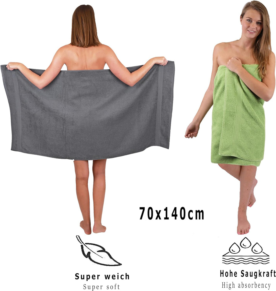 Betz 10-TLG. Handtuch-Set Classic 100% Baumwolle 2 Duschtücher 4 Handtücher 2 Gästetücher 2 Seiftüch