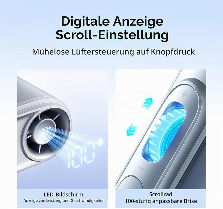 JISULIFE Nackenventilator, 100 Geschwindigkeiten, Mini-Tragbarer Hüftventilator, 16 Stunden, 4500mAh