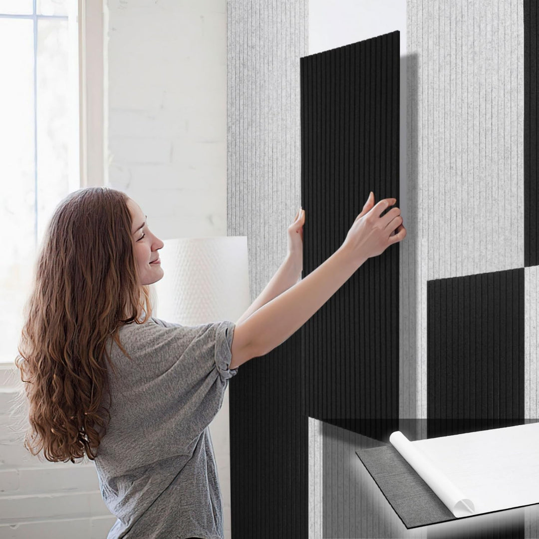 2.88㎡ Akustikpaneele 120x60 cm 4er Selbstklebend Akustikplatten Schallschutzplatten für Homeoffice &