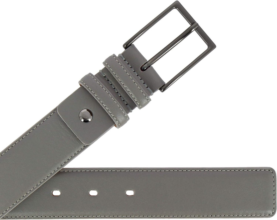 Nuvola Pelle Herren Gürtel aus weichem Leder Made in Italy elegant H 34mm mit Metallschnalle Taupe v