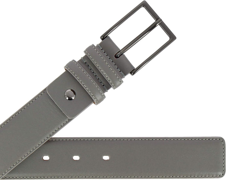 Nuvola Pelle Herren Gürtel aus weichem Leder Made in Italy elegant H 34mm mit Metallschnalle Taupe v