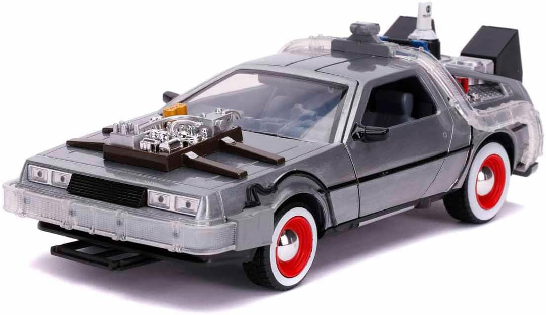 Jada Toys Zurück in die Zukunft 3, DeLorean DMC-12 Modellauto, 1:24, Time Machine, mit Licht- und Ra