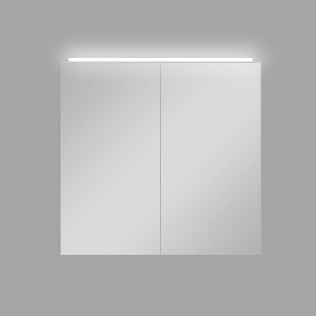 Talos Mirage Spiegelschrank 50 x 70 cm - Spiegelschrank Bad mit LED Beleuchtung - hochwertiger Alumi