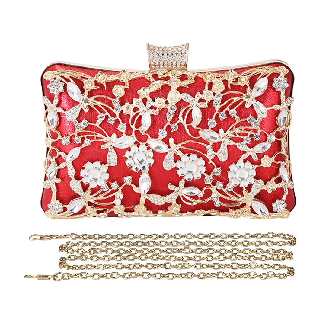 CORIOS Clutch Damen Strass Luxus Abendtasche Kristall Glitter Handtasche Glänzend Umhängetasche Eleg