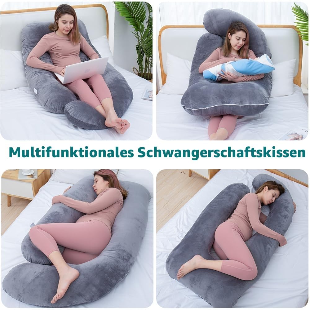 AS AWESLING Schwangerschaftskissen, U-förmiges Ganzkörperkissen, Stillkissen, Stütz- und Schwangersc