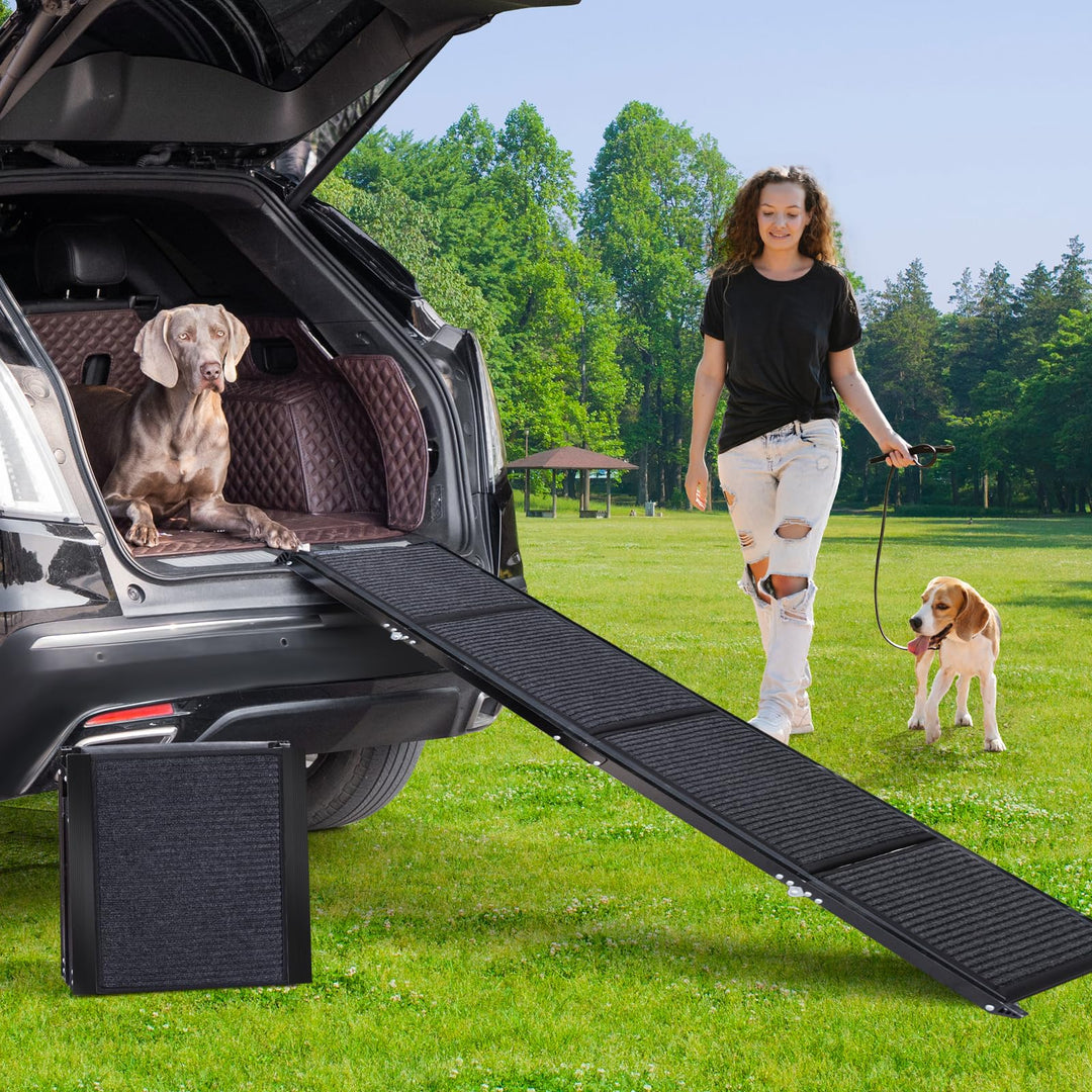 Uross Hundetreppe für Auto 180CM - Zusammenklappbare Hundetreppe für Auto und SUV, Aluminium-Hundetr