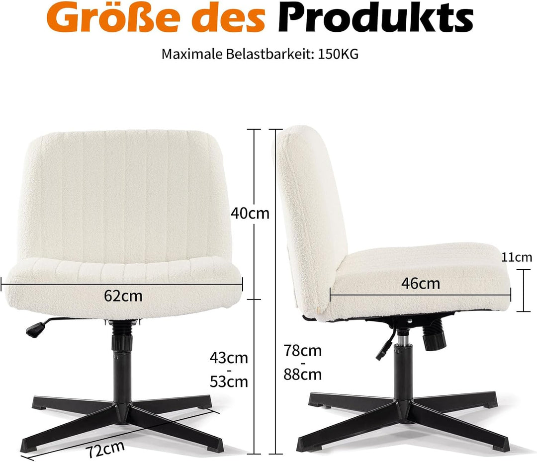 Bosmiller Bürostuhl Ohne Armlehnen Höhenverstellbar Schreibtischstuhl Armless Office Chair Schminkti
