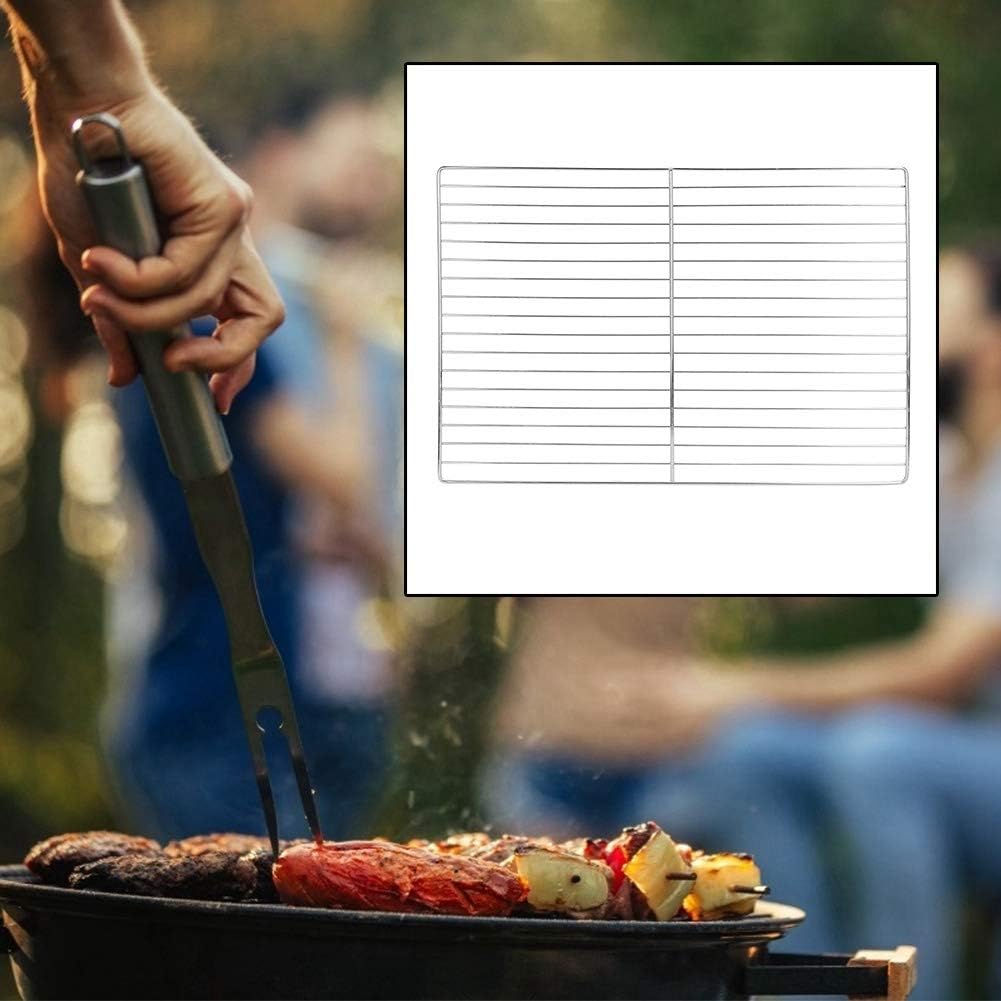 MAGT Grillrost Edelstahl, Silber Edelstahl Langlebiger Antihaft Grillgitter für Grossen Grillofen(30