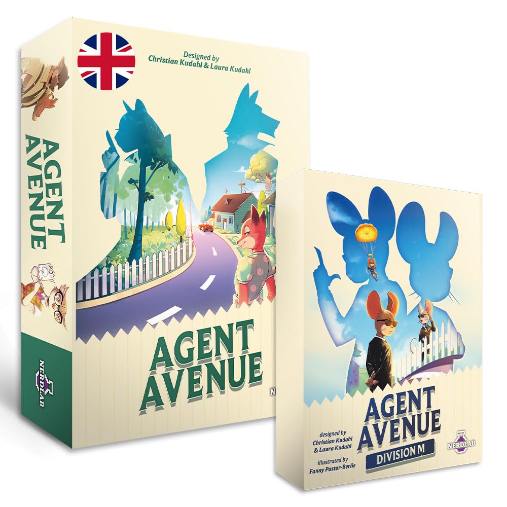 Agent Avenue Bundle Base Game and Division M Expansion (English Version) - Strategy Card Game, 2-4 P