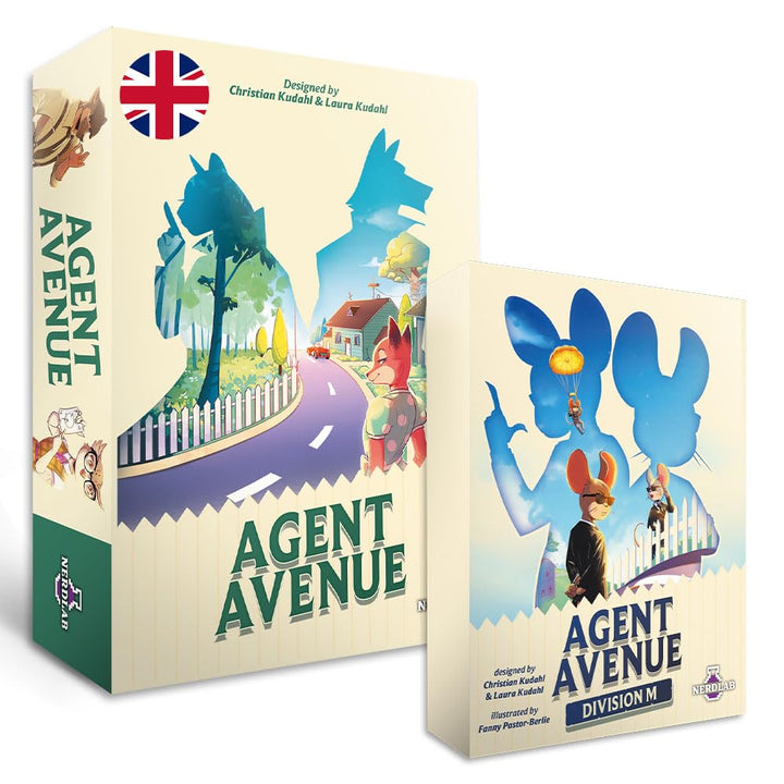 Agent Avenue Bundle Base Game and Division M Expansion (English Version) - Strategy Card Game, 2-4 P