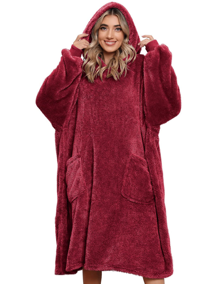 Tuopuda Übergrosse Hoodie Sweatshirt Damen Herren Decke Sweatshirt Pullover mit Kapuze Langarm Kapuz