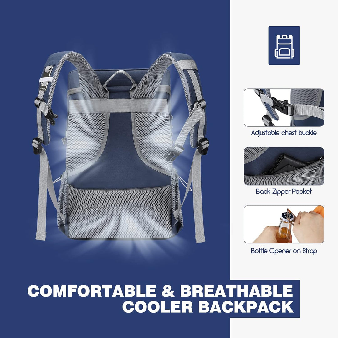 Maelstrom Kühlrucksack 35/50 Dosen, Isolierter Cooler Rucksack Auslaufsicher, Grosse Kühltasche Ruck