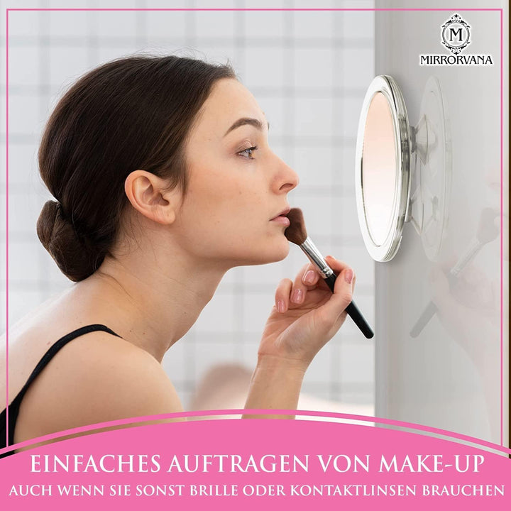 Mirrorvana Spiegel mit 20-facher Vergrösserung und 15-facher Vergrösserung mit Saugnapf für Badezimm
