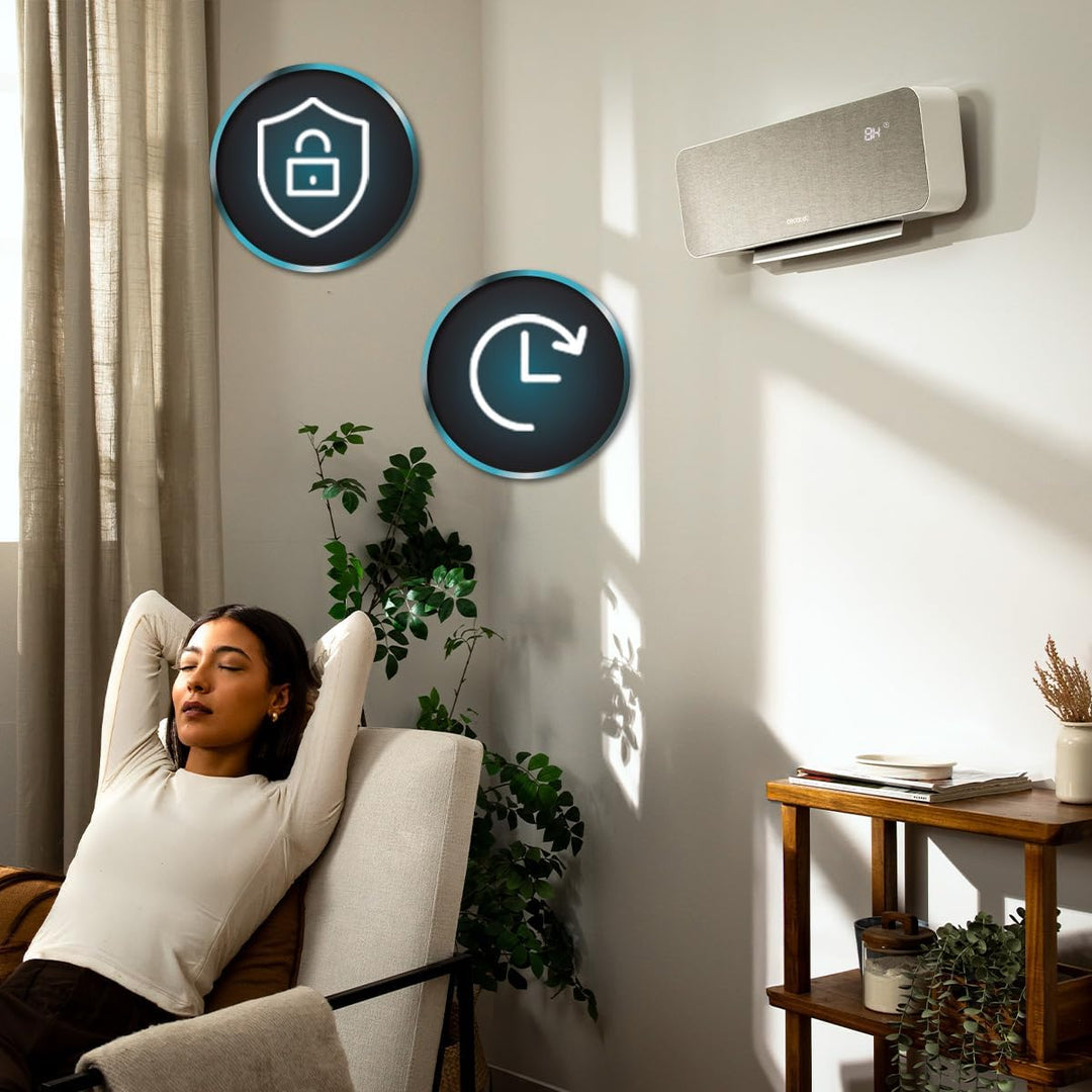 Cecotec Wand-Keramikheizer ReadyWarm 3000 Textile. 2000 W, bis 20 m², 3 Modi (Ventilator/Low 1000 W/