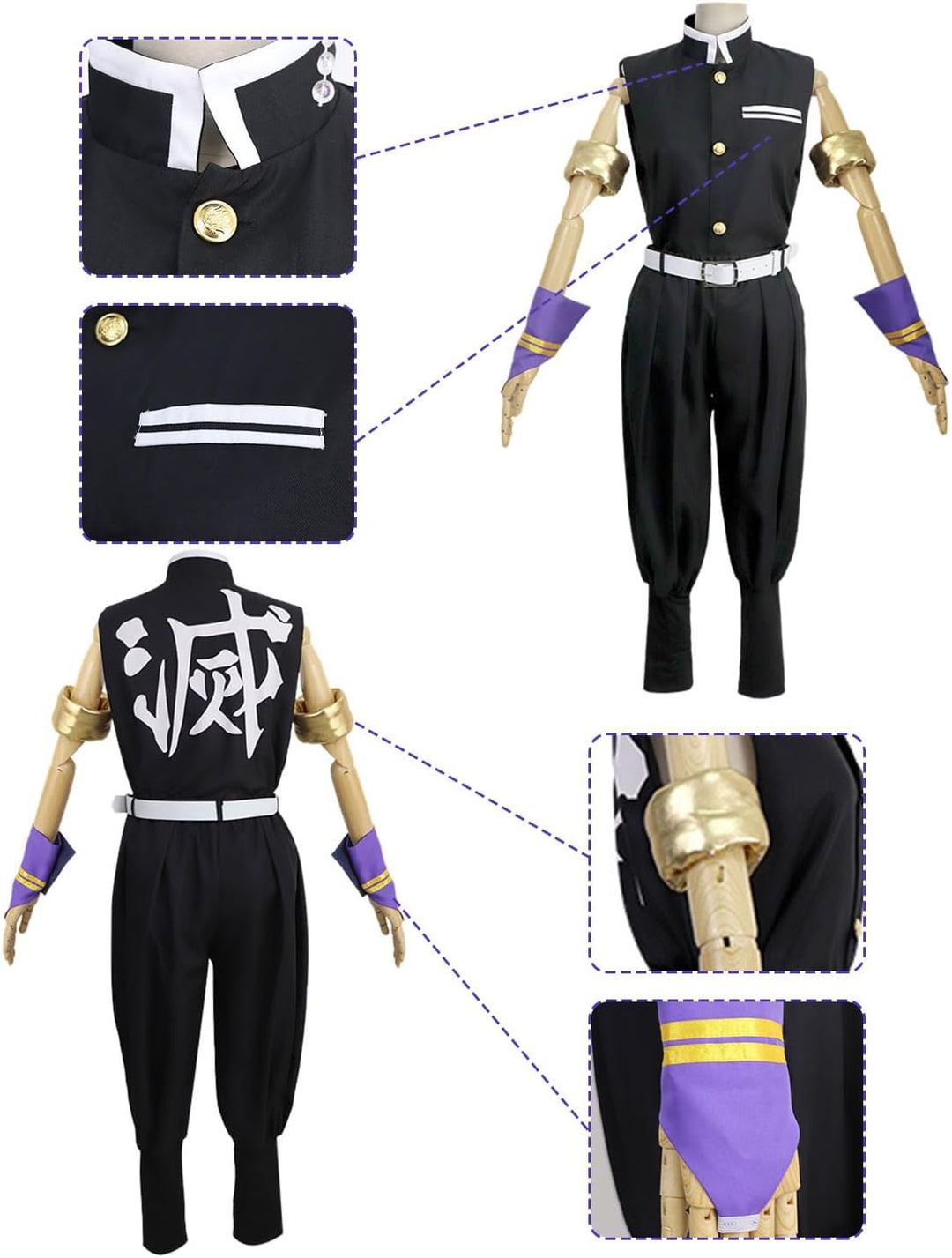 CR ROLECOS Uzui Tengen cosplay Demon Slaye Vollständiger Satz Anime Uzui Tengen Cosplay Kostüm Erwac