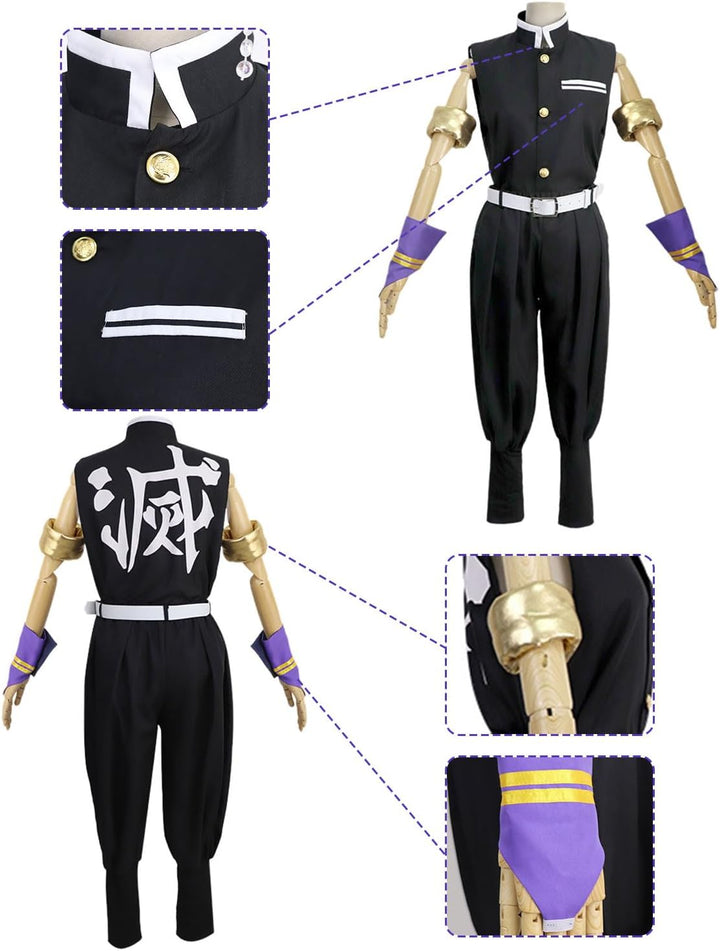 CR ROLECOS Uzui Tengen cosplay Demon Slaye Vollständiger Satz Anime Uzui Tengen Cosplay Kostüm Erwac