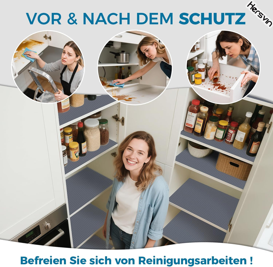 Hersvin Schubladenmatte 40cmx450cm Schrankpapier Schubladeneinlage Eva Wasserfest Nicht Klebende Unt
