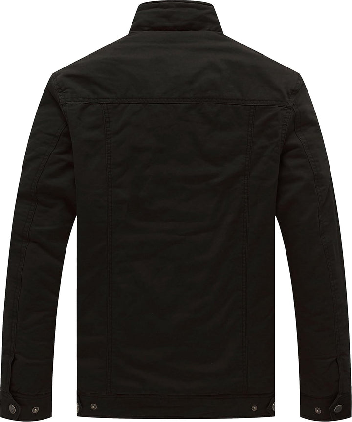 WenVen Herren Klassisch übergangsjacke Winter Warme Jacke Lässige Outdoor Winddichter Mäntel Verdick