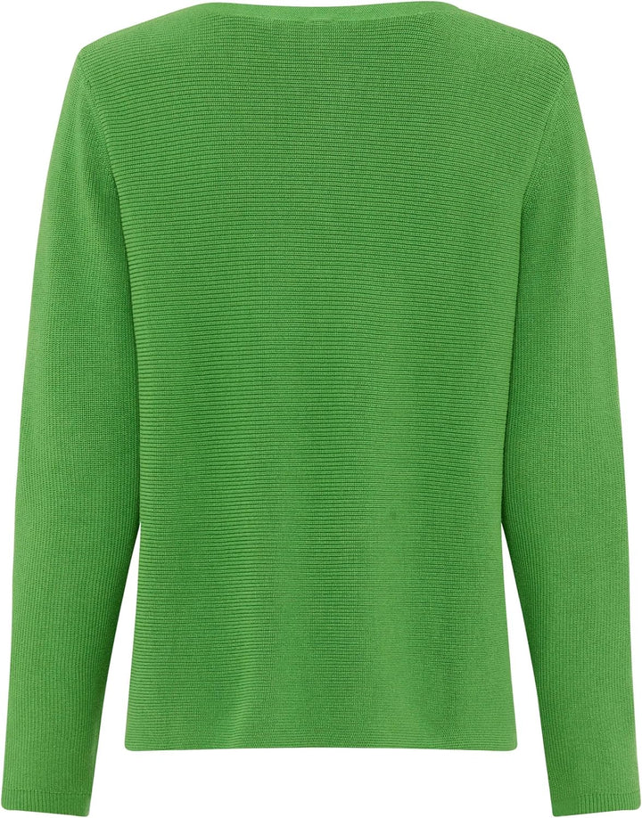 BRAX Damen Style Lesley Organic Cotton Solid Pullover 42 36 Leaf Green, 42 36 Leaf Green