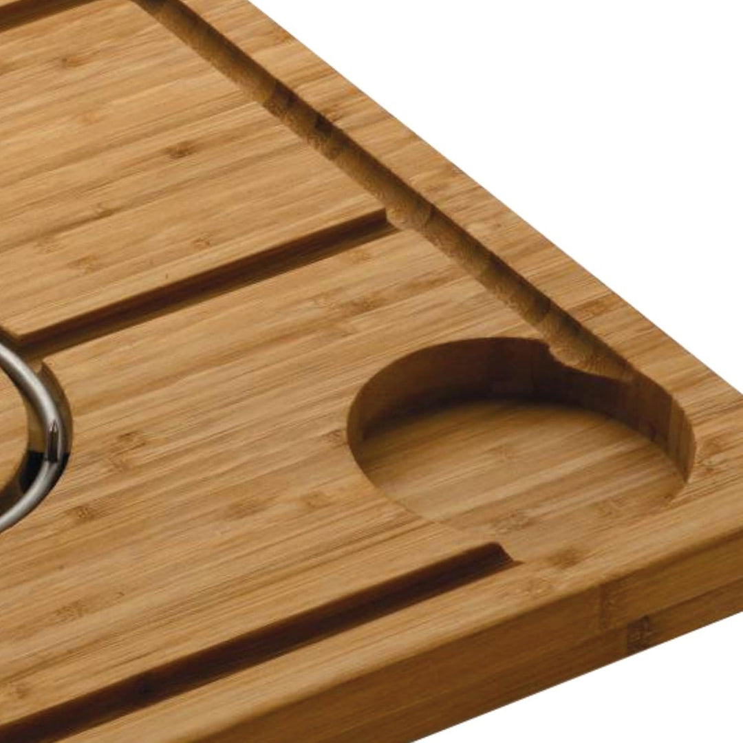 Rockingham Forge Bambus Deluxe Stachelbrett, Schneide- und Tranchierbrett aus Holz, braun, 40 x 28cm