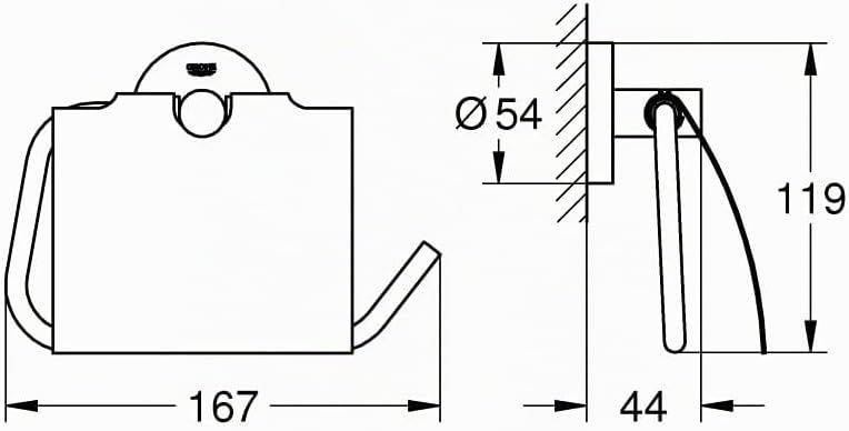 GROHE Essentials - WC-Papierhalter ( kratzfeste Chromoberfläche, einfache Montage, inklusive Abdecku