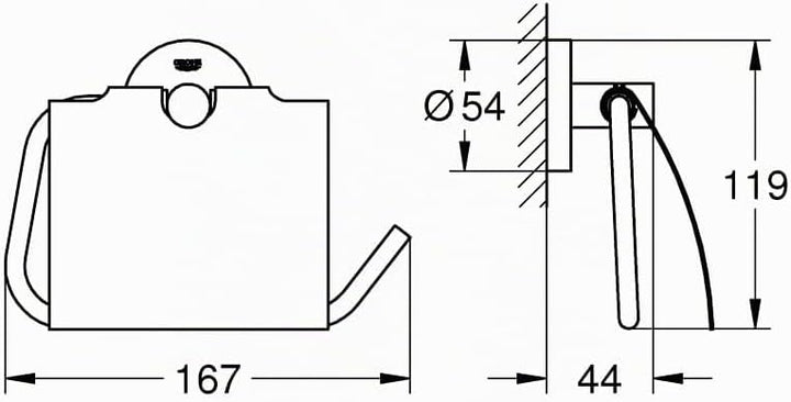 GROHE Essentials - WC-Papierhalter ( kratzfeste Chromoberfläche, einfache Montage, inklusive Abdecku