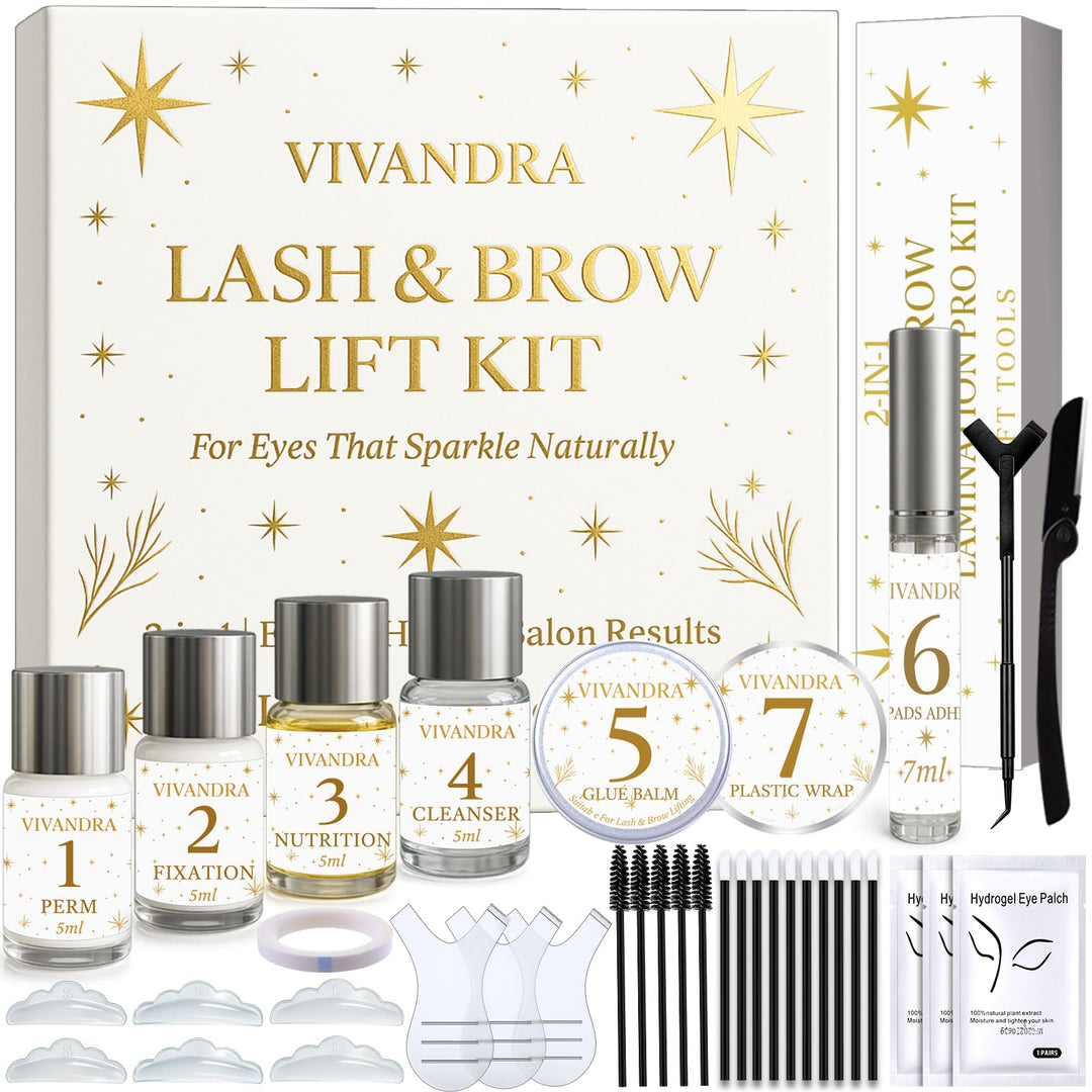 2-IN-1 Wimpernlifting Set & Augenbrauen Lifting Set– Professionelles Brow Lamination Kit für Dichter