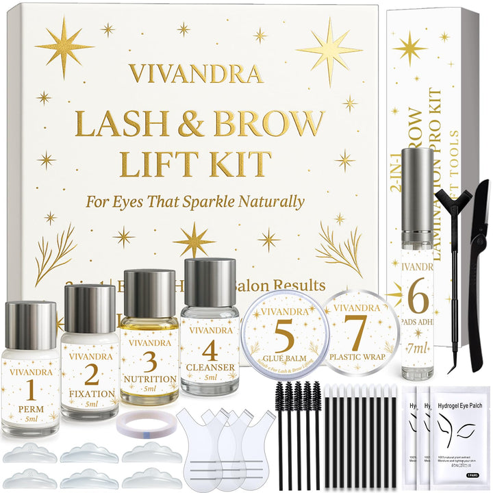 2-IN-1 Wimpernlifting Set & Augenbrauen Lifting Set– Professionelles Brow Lamination Kit für Dichter