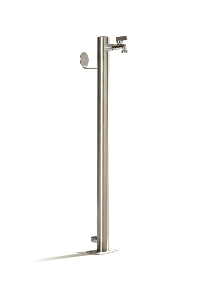 Wasserzapfstelle Edelstahl Wasserzapfsäule Ø60mm 85cm Schlauchhalter WS6085SH