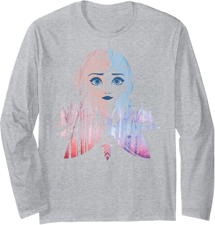 Disney Frozen 2 Anna Two Tone Gradient Portrait Fill Langarmshirt