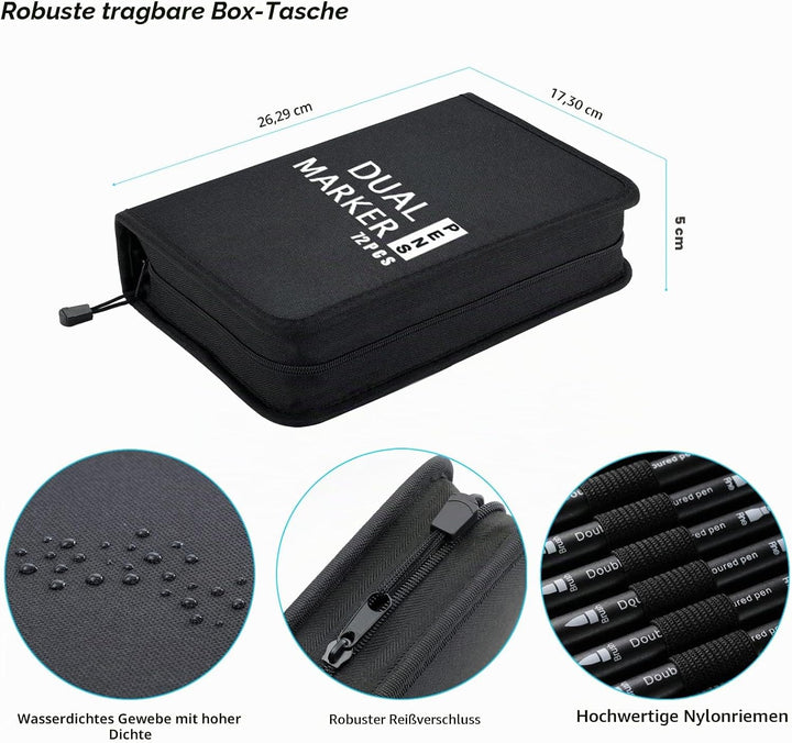 TrendGate Dual Brush Pen Set, 72 Farben Fineliner und Pinselstifte Set, Doppel Filzstifte Dicke und