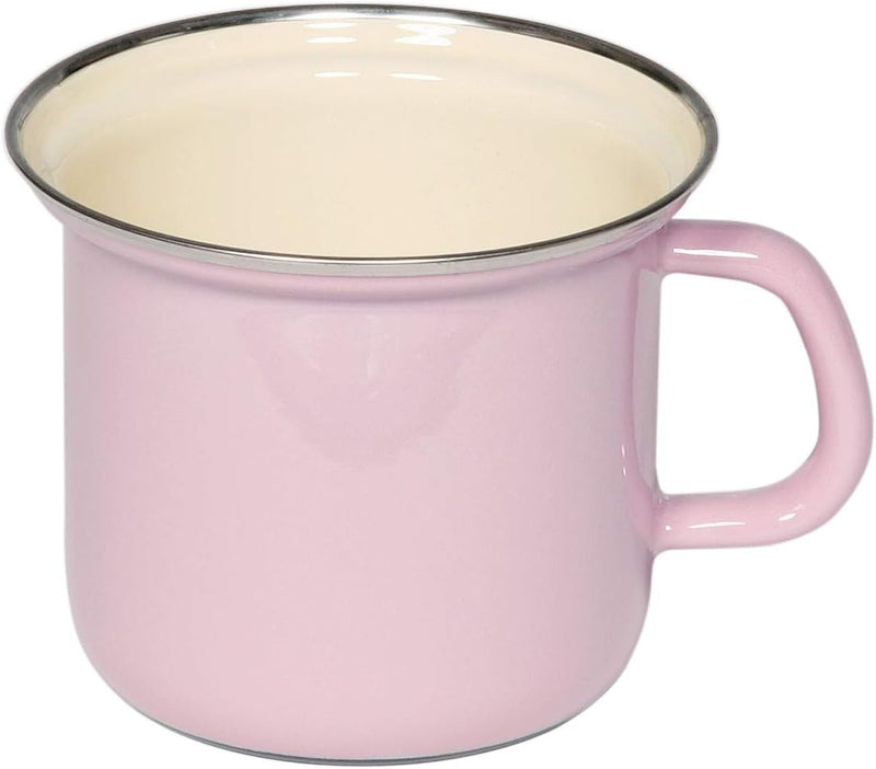 Riess, 0269-006, Topf mit Chromrand 12, CLASSIC - BUNT/PASTELL, Farbe Rosa, Durchmesser 12 cm, Höhe