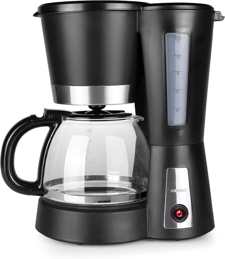Tristar CM-1236 Kaffeeautomat – Fassungsvermögen: 1,2 l – Warmhaltefunktion, Schwarz 12 Tassen Glask