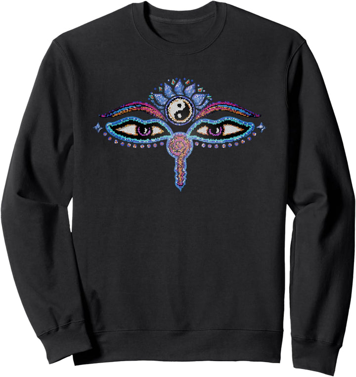 Buddha Augen, Buddhismus, Yin Yang, Lotusblume, Yoga, Spirit Sweatshirt